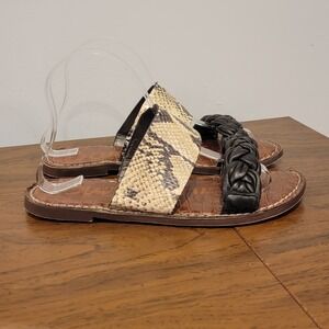 Sam Edelman Gage Sandals Womens 7.5 Slip On Embossed Snakeskin Print Leather